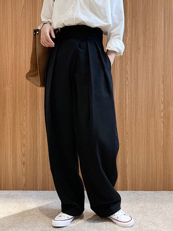 xakxx Loose Wide-Leg Velcro Suit Pants