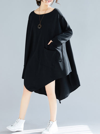 xakxx Loose Cropped A-Line Shirt Dress