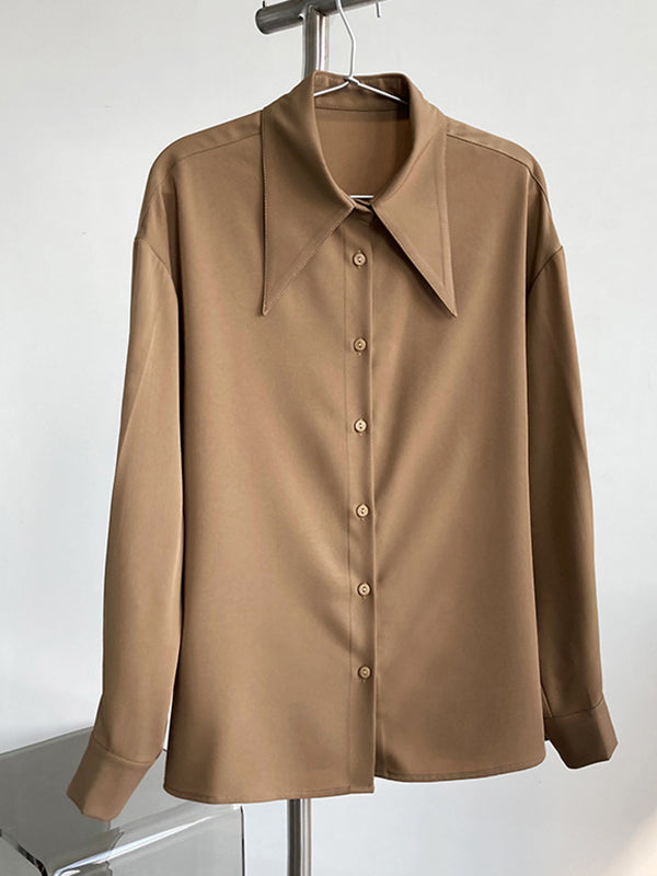 xakxx Stylish 3 Colors Solid Color Long Sleeves Blouse