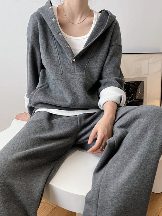 xakxx Loose Hoodies And Wide-Leg Pants Suits