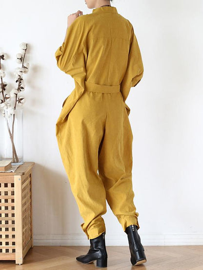 xakxx Loose Lace-Up Overall Jumpsuits