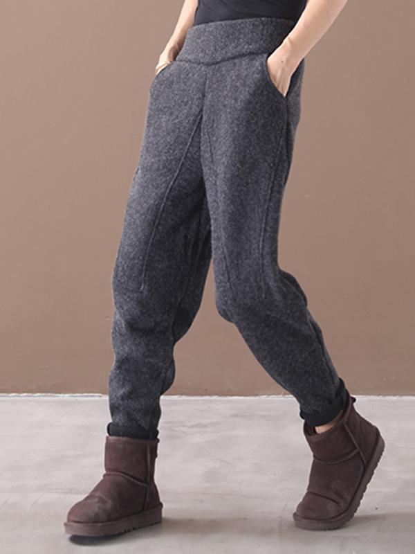xakxx Loose Stitching Velvet Thickening Pants