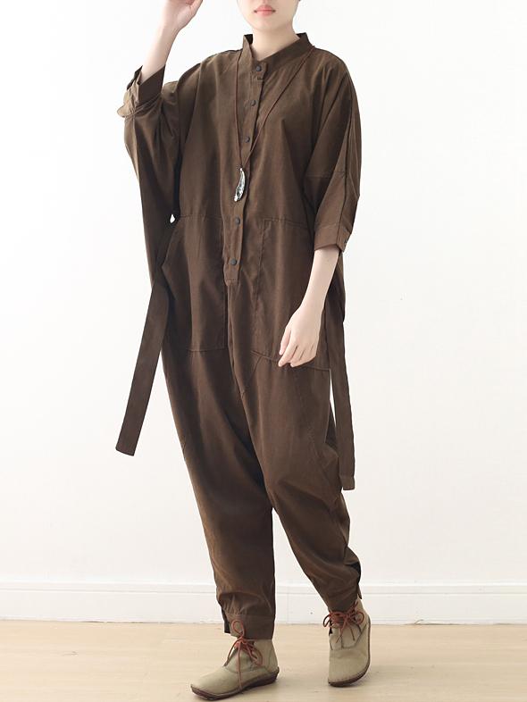 xakxx Loose Lace-Up Overall Jumpsuits