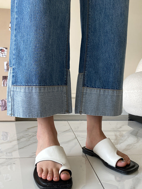 xakxx Original Loose Casual Wide Legs High-Waisted Jean Pants