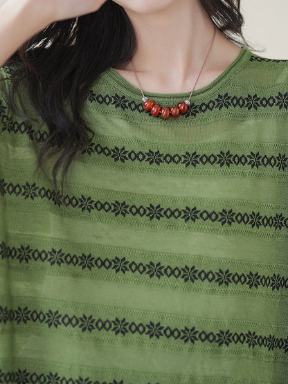xakxx Half Sleeves Loose Printed Round-Neck T-Shirts Tops