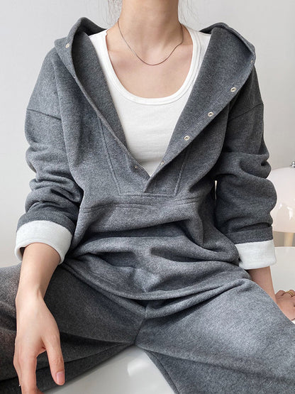 xakxx Loose Hoodies And Wide-Leg Pants Suits