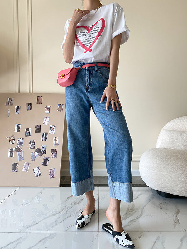 xakxx Original Loose Casual Wide Legs High-Waisted Jean Pants