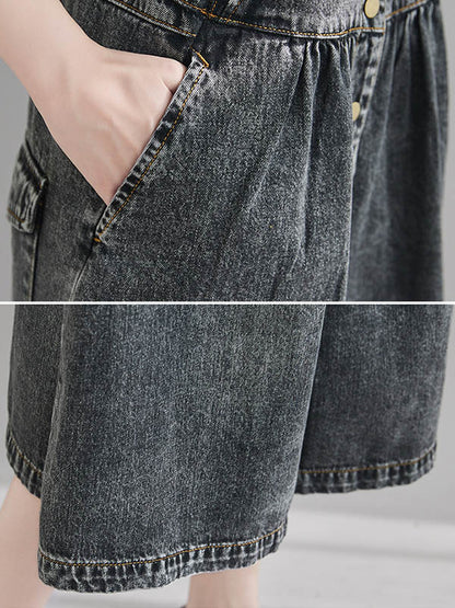 xakxx Original Sleeveless With Pocket Denim Dress