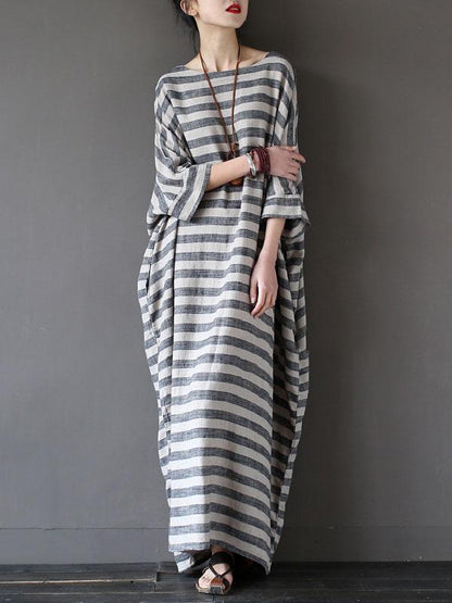 xakxx Vintage Loose Striped Dress