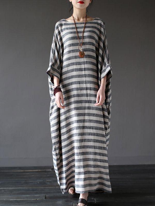 xakxx Vintage Loose Striped Dress