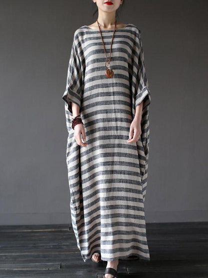 xakxx Vintage Loose Striped Dress