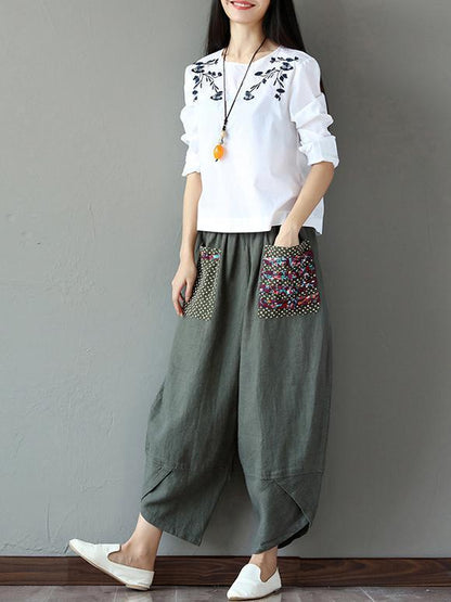 xakxx Ethnic-style Wide Leg Pants Bottom