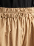 xakxx Ninth Pants Wide Leg Solid Color Split-Joint Casual Pants Bottoms