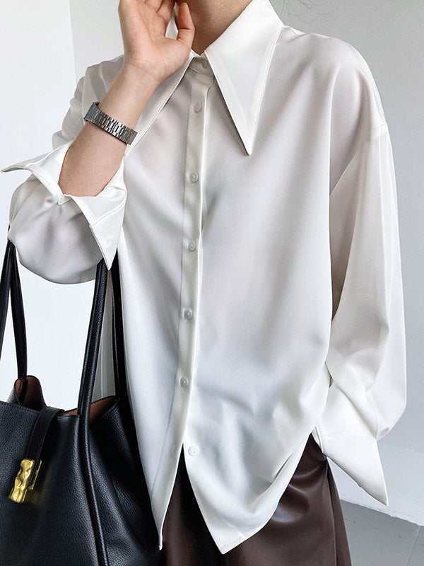 xakxx Stylish 3 Colors Solid Color Long Sleeves Blouse
