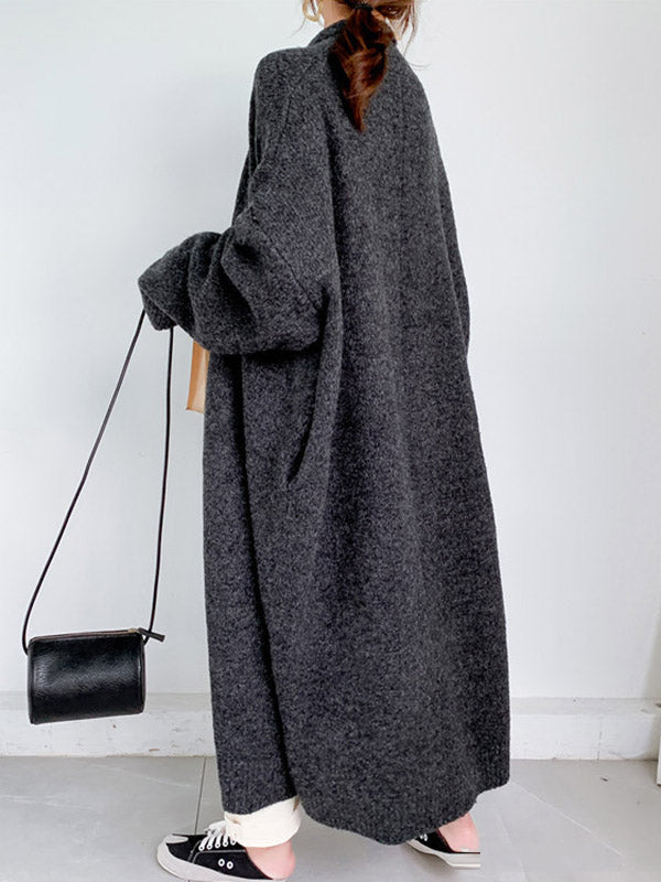 xakxx Urban Simple Loose Solid Color Knitting Cardigan Coat