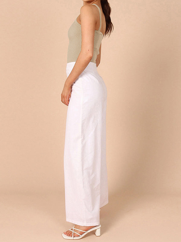 xakxx Skinny Sleeveless Solid Color Halter-Neck Vest Top