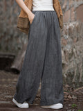 xakxx Wide Leg Elasticity Pockets Tie-Dyed Casual Pants Bottoms Trousers