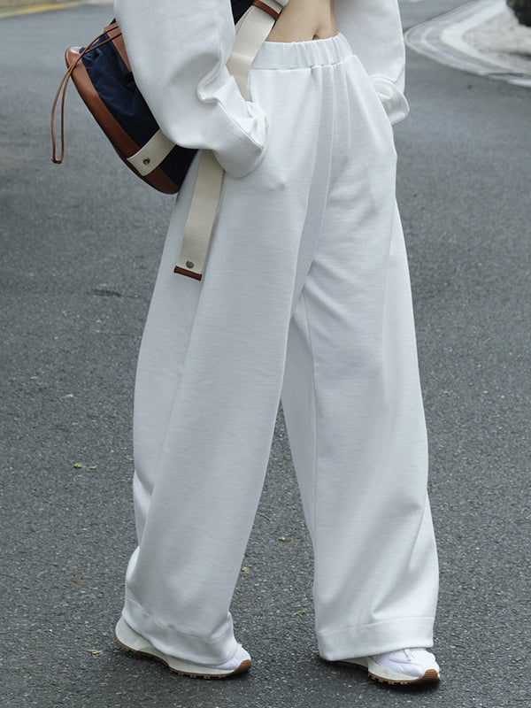 xakxx Casual Wide Leg Loose Solid Color Pants