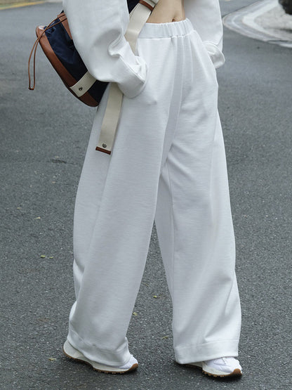 xakxx Casual Wide Leg Loose Solid Color Pants