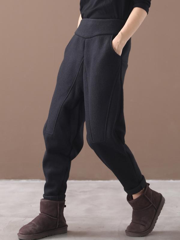 xakxx Loose Stitching Velvet Thickening Pants