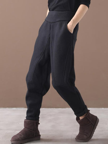 xakxx Loose Stitching Velvet Thickening Pants