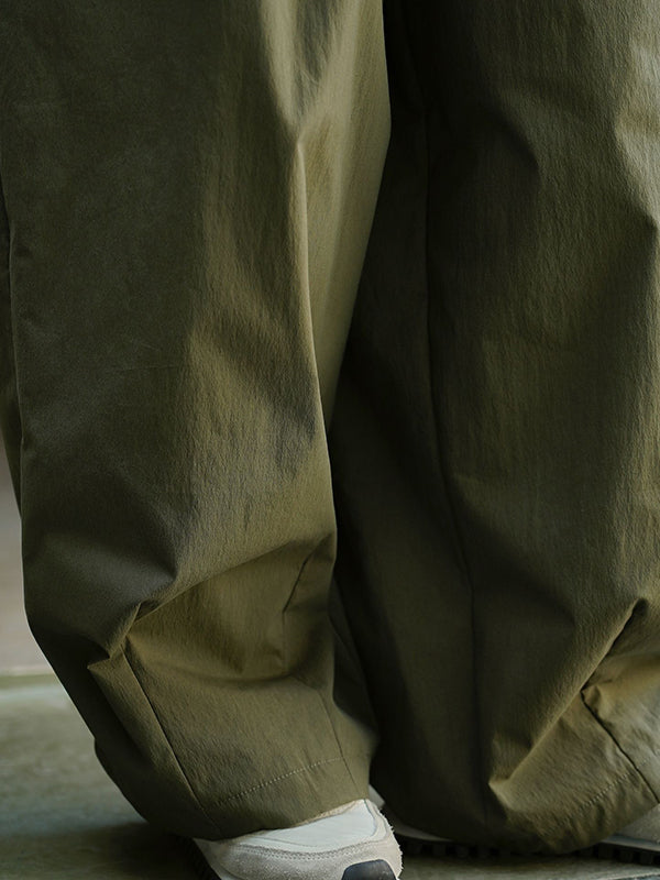 xakxx High Waisted Loose Solid Color Casual Pants Bottoms