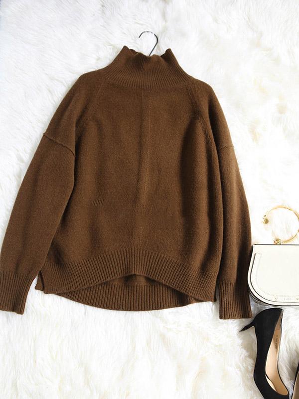 xakxx xakxx-Warm Knitting High-neck Sweater