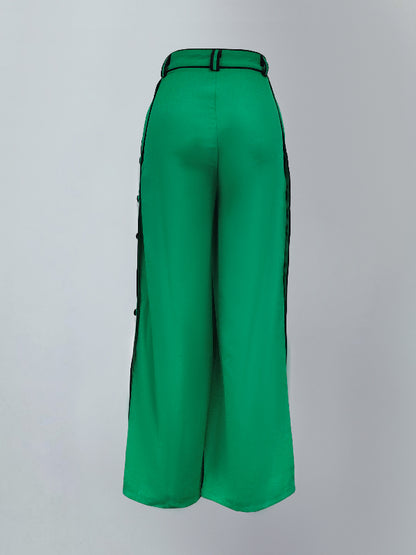 xakxx Stylish Wide Leg H-Line Solid Color Pants