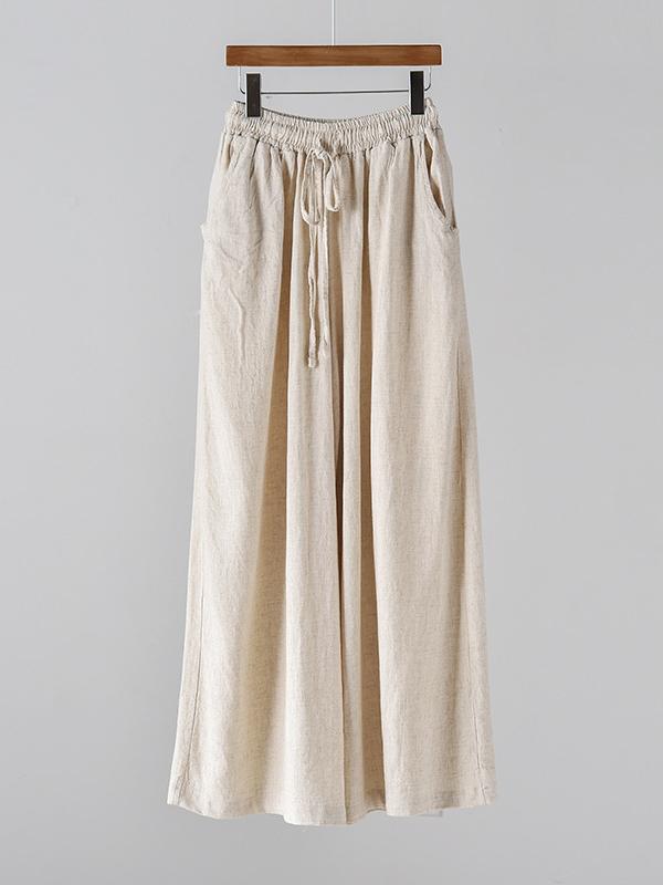 xakxx Vintage Linen Wide Leg Ramie Pants