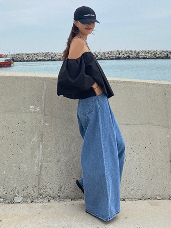 xakxx Urban Blue Wide Leg Jean Pants