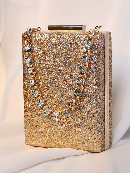 xakxx Chains Rhine Stones Handbags