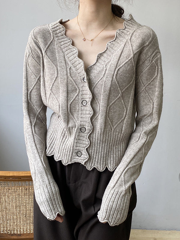 xakxx Original Stylish Casual 7 Colors Buttoned Jacquard V-Neck Sleeveless Cardigan Top