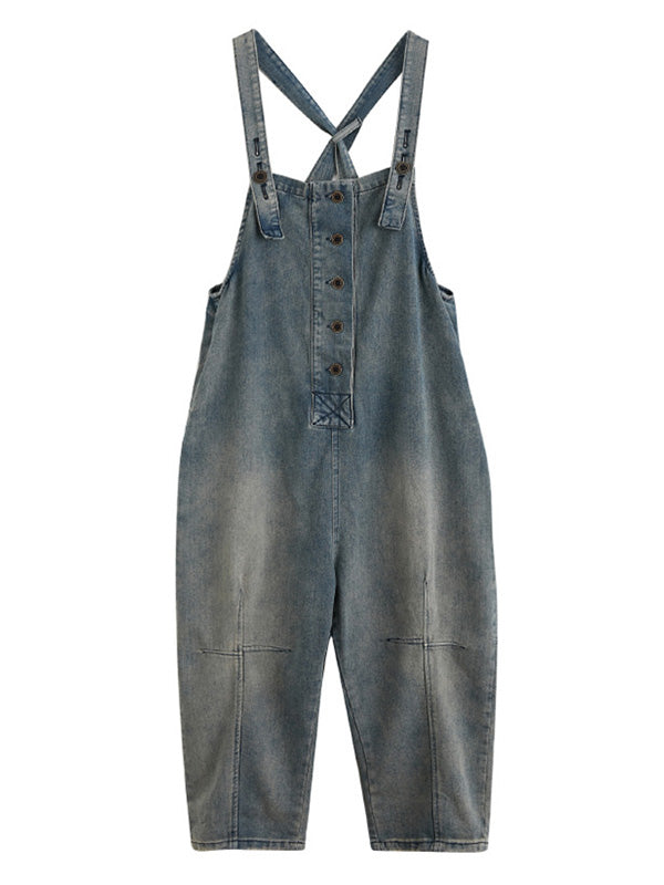 xakxx Original Solid Elasticity Denim Jumpsuits