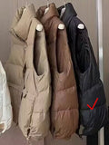 xakxx Original Creation Loose Sleeveless Solid Color Zipper High-Neck Vest Outerwear