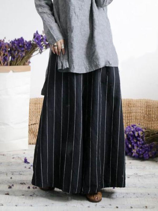 xakxx Super Loose Stripe Wide-leg Pants