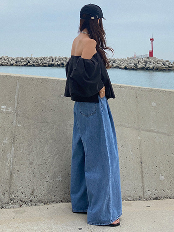 xakxx Urban Blue Wide Leg Jean Pants