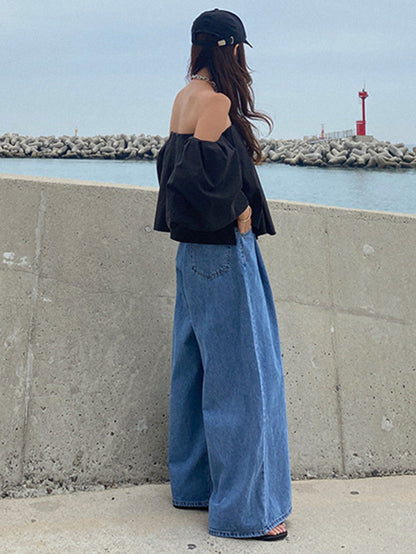 xakxx Urban Blue Wide Leg Jean Pants