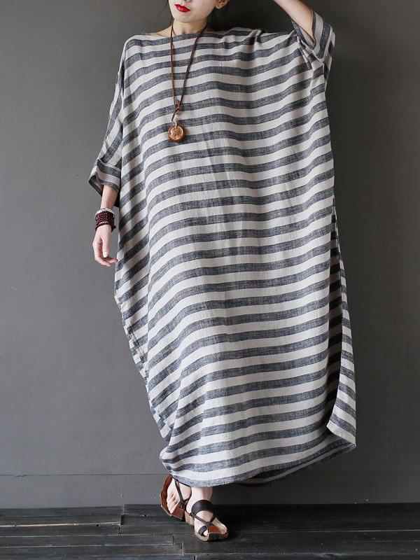 xakxx Vintage Loose Striped Dress