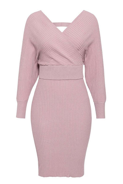Xakxx Winter Sexy V Neck Dress