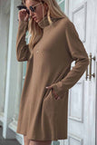 Xakxx Solid Color Round Neck Dress(4 Colors)