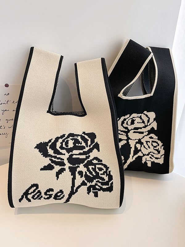 xakxx Floral Bags Woven Handbag