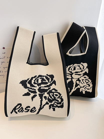 xakxx Floral Bags Woven Handbag