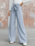xakxx Simple Loose Wide Leg Solid Color Casual Pants Bottoms