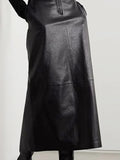 xakxx High Waisted Loose Pockets Solid Color Long Skirts Skirts Bottoms