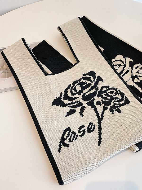 xakxx Floral Bags Woven Handbag