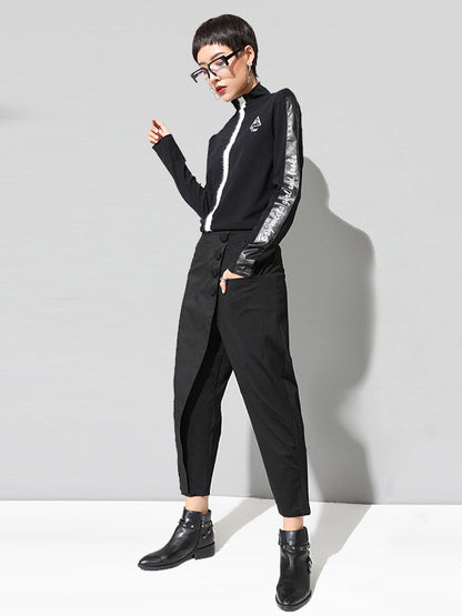xakxx Leisure Fashion Irregularity Solid Color Harem Pants