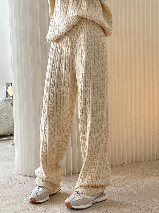 xakxx Original Creation Wide Leg Loose Jacquard Solid Color Casual Pants Bottoms