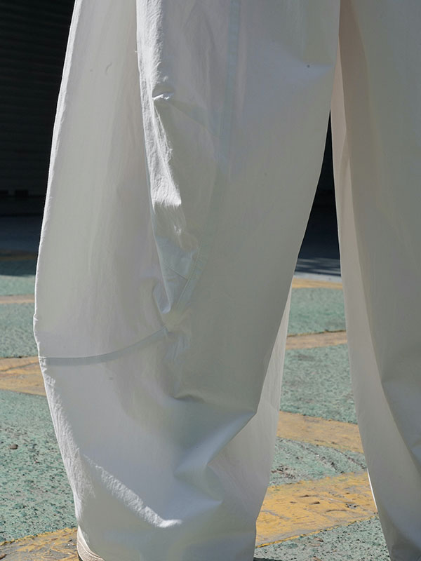 xakxx Loose Wide Leg Solid Color Split-Joint Casual Pants Bottoms Trousers