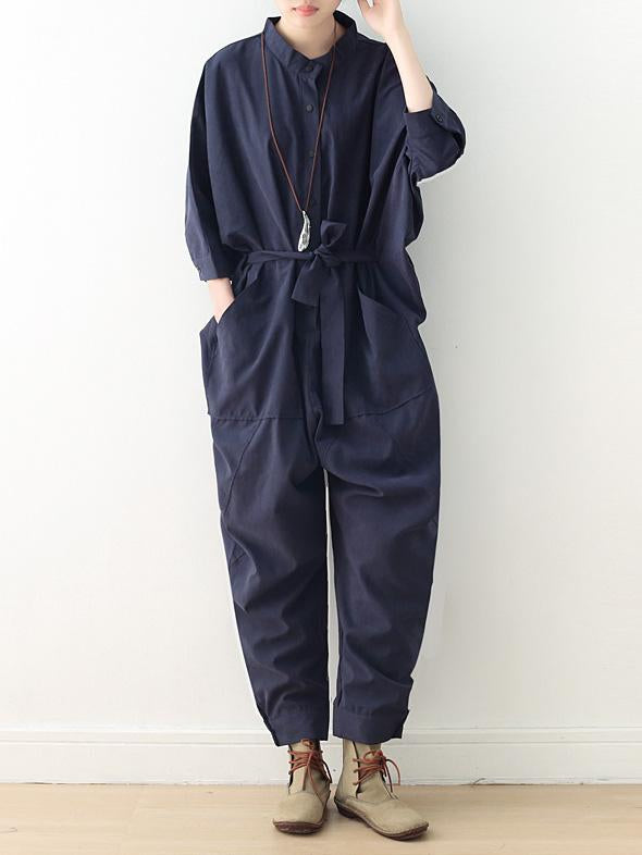 xakxx Loose Lace-Up Overall Jumpsuits