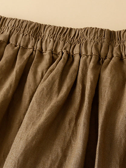 xakxx A-Line Loose Drawstring Elasticity Skirts